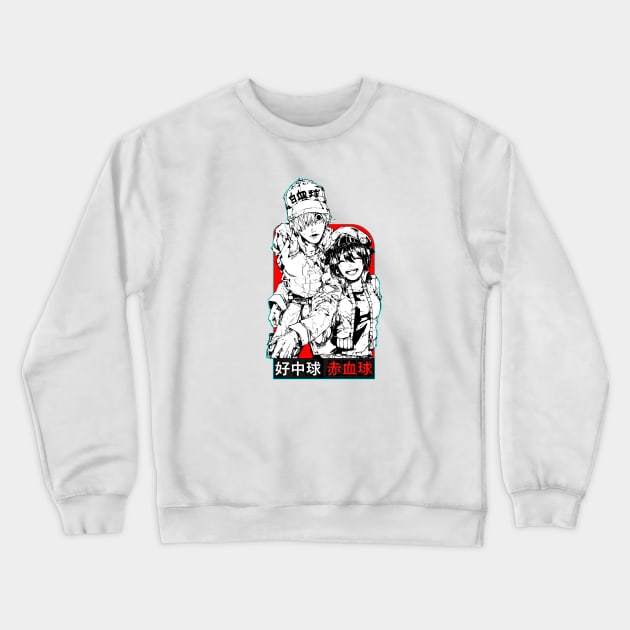 Red and White Crewneck Sweatshirt by Koburastyle